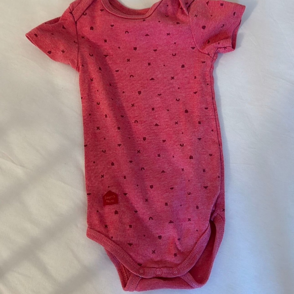 Souris mini onesie 6-9m red / pink baby girl